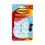 3M Command Mini Clear Hooks with Clear Strips 17006CLR 3M34693