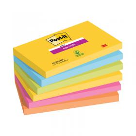 Post-It Super Sticky Notes 76x127mm Rio (Pack of 6) 655-6SS-RIO-EU 3M40127