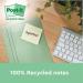 Post-It Recycled Notes 100 Sheets 76x76mm Canary Yellow (Pack of 6) 6541B 3M72313