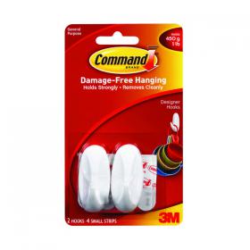 3M Command Small Oval Hooks with Command Adhesive Strips 17082 3M76909