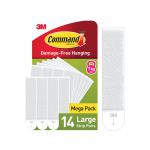 Command Picture Hanging Strips White Large (Pack of 14) 7100349354 3M80631