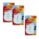 3M Command Mini Clear Hooks Strips 3for2 (Pack of 12 + 6) 3M810101 3M810101