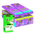 Post-it Notes Super Sticky 76 x 76mm Assorted (Pack of 24) Buy 2 Get FOC Magic Tape 3M810111 3M810111