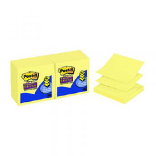 Cheap Stationery Supply of 3M Post-it Super Sticky Z Notes with FREE Of Charge Heart Shaped Dispenser 1 x Pack of 12 3M811186 Office Statationery