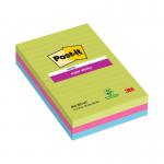 A pack of 3 extra sticky post-it notes from 3M, each measuring 101x152mm. The notes are lined and come in a super sticky version for a strong grip.