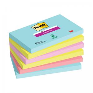 Post-It Super Sticky Notes 76x127mm Miami Pack of 6 655-6SS-MIA