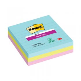 Post-It Super Sticky XL Notes 101x101mm Lined Miami (Pack of 3) 675-SS3-MIA 3M87169