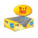 In the photo, there are several Post-it products, including Post-it Notes in the color canary yellow. The VALUE PACK contains 4 free pads, making a total of 20. These products are perfect for organizing and leaving reminders.