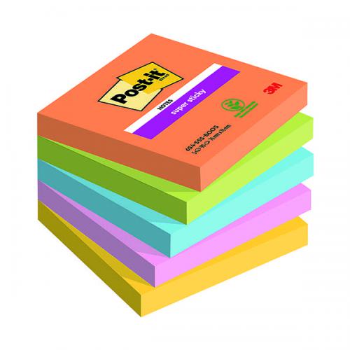 Cheap Stationery Supply of Post-it Super Sticky Notes Boost 76x76mm 90 Sheet (Pack of 5) 7100258933 3M92419 Office Statationery