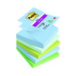 Post-it Super Sticky Z Notes Oasis 76x76mm 90 Sheet (Pack of 5) 7100258791 3M92431
