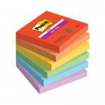 Post-It Super Sticky Notes 90 Sheets 76x76mm Playful Colours Assorted (Pack of 6) 654-6SS-PLAY 3M92443
