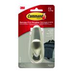 3M Command Brushed Nickel Metal Hanging Hook And Adhesive Strips Large FC13-BN-ES 3M93966