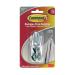 3M Command Medium Chrome Metal Hook With Command Strips FC12-BC