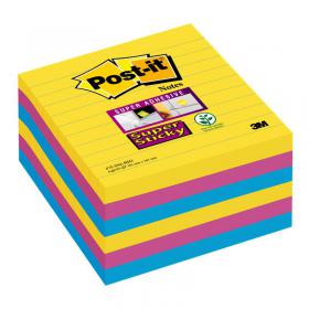 Post-It Super Sticky XL Notes 101x101mm Lined Rio (Pack of 6) 675-SS6-RIO 3M99885