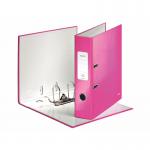 Leitz WOW Lever Arch File 80mm Spine for 600 Sheets A4 Pink Ref 10050023 [Pack 10] 4010475