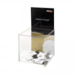 Suggestion or Business Card Box with Sign Holder 211x313x381mm Clear 4011792