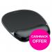 Fellowes Crystal Mouse Mat Pad with Wrist Rest Gel Black Ref 9112101 4012462