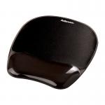 Fellowes Crystal Mouse Mat Pad with Wrist Rest Gel Black Ref 9112101 4012462