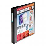 Elba Vision Ring Binder PVC Clear Front Pocket 4 D-Ring A3 Portrait 30mm Black Ref 400009729 [Pack 2] 4012876