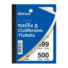 Cloakroom or Raffle Tickets Numbered 1-500 Assorted Colours Pack of 12 4016832
