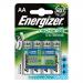 Energizer Battery Rechargeable NiMH Capacity 2000mAh HR6 1.2V AA Ref E300626700 [Pack 4] 4017082