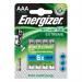 Energizer Battery Rechargeable Advanced NiMH Capacity 700mAh LR03 1.2V AAA Ref E300624400 [Pack 4] 4017095