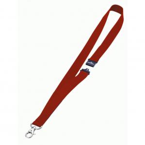 Durable Textile Name Badge Lanyards 20x440mm with Safety Closure Red