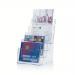 Literature Display Holder Multi Tier for Wall or Desktop 4 x A5 Pockets Clear 4019521