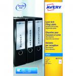 Avery Filing Labels Inkjet Lever Arch 4 per Sheet 200x60mm White Ref J8171-25 [100 Labels] 4020500
