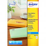 Avery Addressing Labels InkJet 21 per Sheet 63.5x38.1mm Clear Ref J8560-25 [525 Labels] 4020516