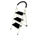 Folding Step Ladder 3 Tread Capacity 150kg White Frame 4022228