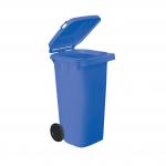 Wheelie Bin High Density Polyethylene with Rear Wheels 120 Litre Capacity 480x560x930mm Blue 4022942