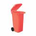 Wheelie Bin High Density Polyethylene with Rear Wheels 120 Litre Capacity 480x560x930mm Red 4022974