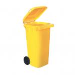 Wheelie Bin High Density Polyethylene with Rear Wheels 120 Litre Capacity 480x560x930mm Yellow 4022988
