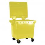 Four Wheeled Bin UV Stabilised Polyethylene 1100 Litres 67kg 1400x1200x1450mm Yellow 4023444