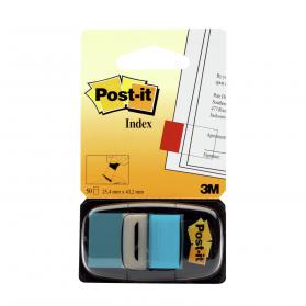 Post-it Index Flags 50 per Pack 25mm Bright Blue Ref 680-23 Pack of 12 402549