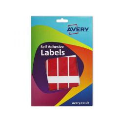 Cheap Stationery Supply of Avery Packet of Labels Rectangular 50x25mm 15 per Sheet Red 16-313 330 Labels Office Statationery