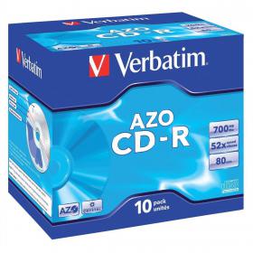 Verbatim CD-R Recordable Disk Write-once Cased 52x Speed 80 Min 700Mb Ref 43327 Pack of 10 4037726