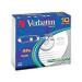 Verbatim CD-R Recordable Disk Slim Cased Write-once 52x Speed 80 Min 700Mb Ref 43415 [Pack 10] 4037735