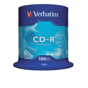 Verbatim CD-R Recordable Disk on Spindle 52x Speed 80min 700Mb Ref