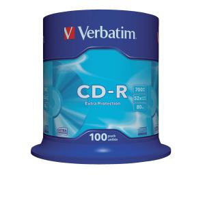 Verbatim CD-R Recordable Disk on Spindle 52x Speed 80min 700Mb Ref