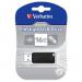 Verbatim Pinstripe USB Drive 2.0 Retractable 16GB Black Ref 49063 4037941