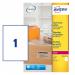 Avery Parcel Labels Laser 1 per Sheet 210x297mm Clear Ref L7567-25 [25 Labels] 4038637