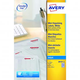 Avery Mini Multipurpose Labels Inkjet 270 per Sheet 17.8x10mm White Ref J8659REV-25 6750 Labels 4038692