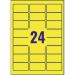 Avery Coloured Labels Removable Laser 24 per Sheet 63.5x33.9mm Yellow Ref L6035-20 [480 Labels] 4038713