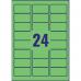 Avery Coloured Labels Removable Laser 24 per Sheet 63.5x33.9mm Green Ref L6033-20 [480 Labels] 4038721