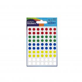 Avery Packet of Labels Colour Coding Diam.8mm Assorted Ref 32-291 560 Labels 4038807