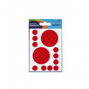 Image of Avery Packets of Labels Company Seal Diam 51mm Red Ref 32-400 10 x 8