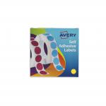 Avery Labels in Dispenser on Roll Round Diam.19mm Yellow Ref 24-508 [1120 Labels] 4038979