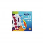 Avery Labels in Dispenser on Roll Round Diam.19mm Orange Ref 24-608 [1120 Labels] 4038998